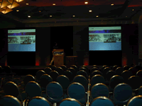 business meeting presentation LCD projection on large screen